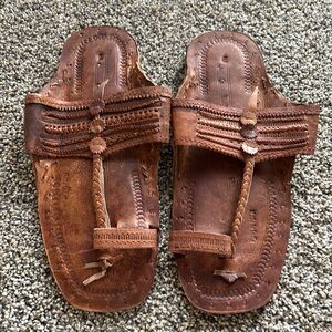 Brand new, never worn, handmade, leather sandals